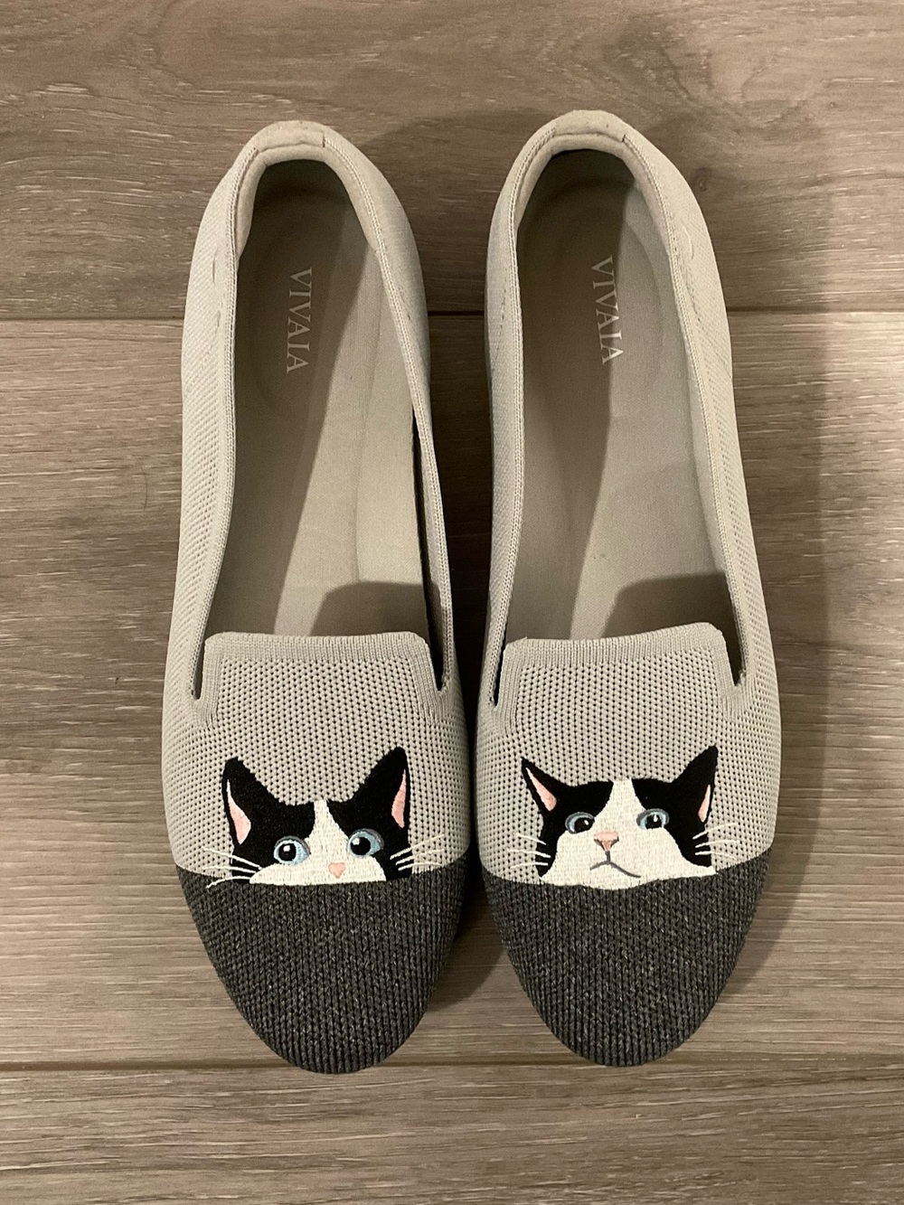 VIVAIA Audrey Round-Toe Loafers in Oyster Rich Grey Moo Cat Sz EU 39.5 NEW
